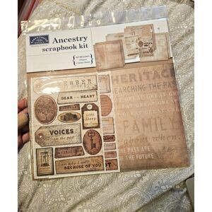 NIP Karen Foster Design Ancestry 12x12 Scrapbooking Page Kit - New, sealed.